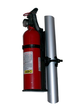 Fire extinguisher with the holder for a tent